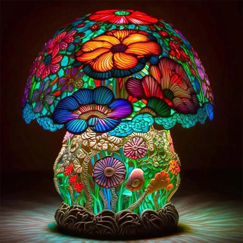 Nara – RainGlow Tafellamp (Glas-in-Lood Effect)