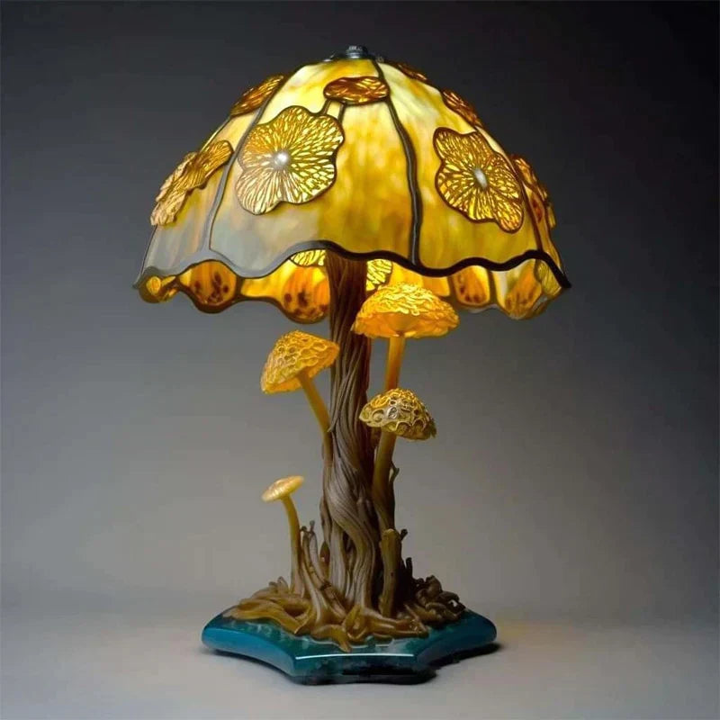 Nara – RainGlow Tafellamp (Glas-in-Lood Effect)