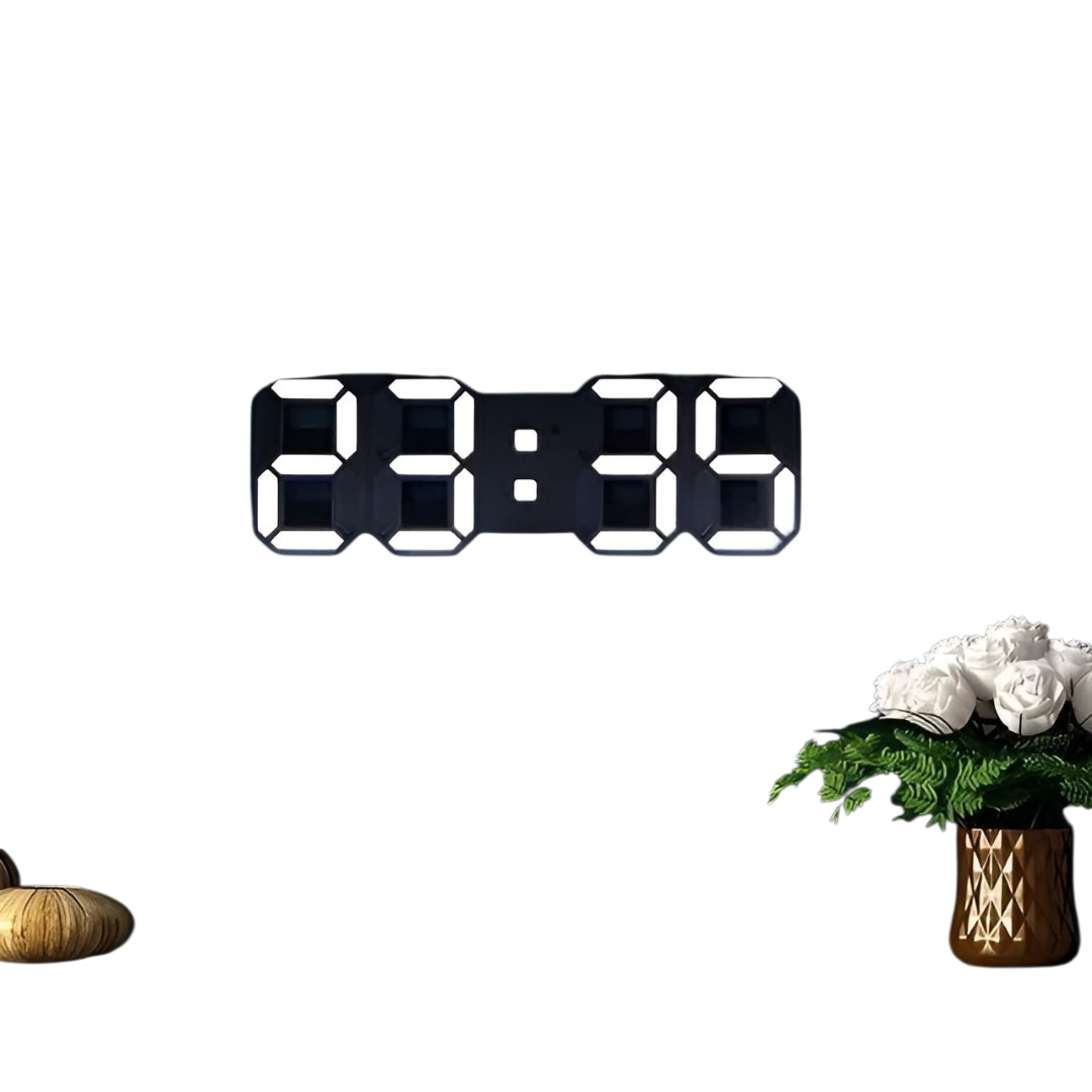 Decoris - Nyvox 3D LED Wandklok Voor Moderne Interieurs Woonkamers