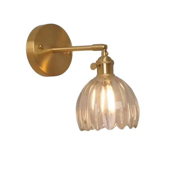 Floriva – Retro Tulpenknop Glazen Wandlamp voor Elegante Interieurs