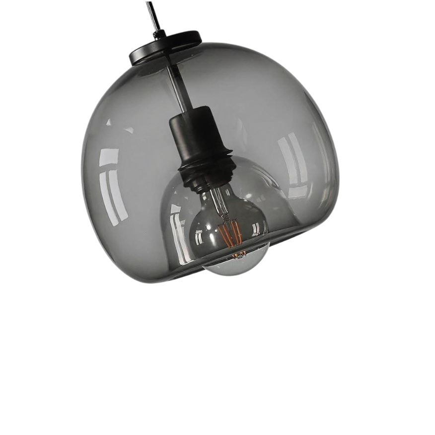 Lumea – Minimalistische Rookgrijze Glazen Koepel Hanglamp (1-Licht)
