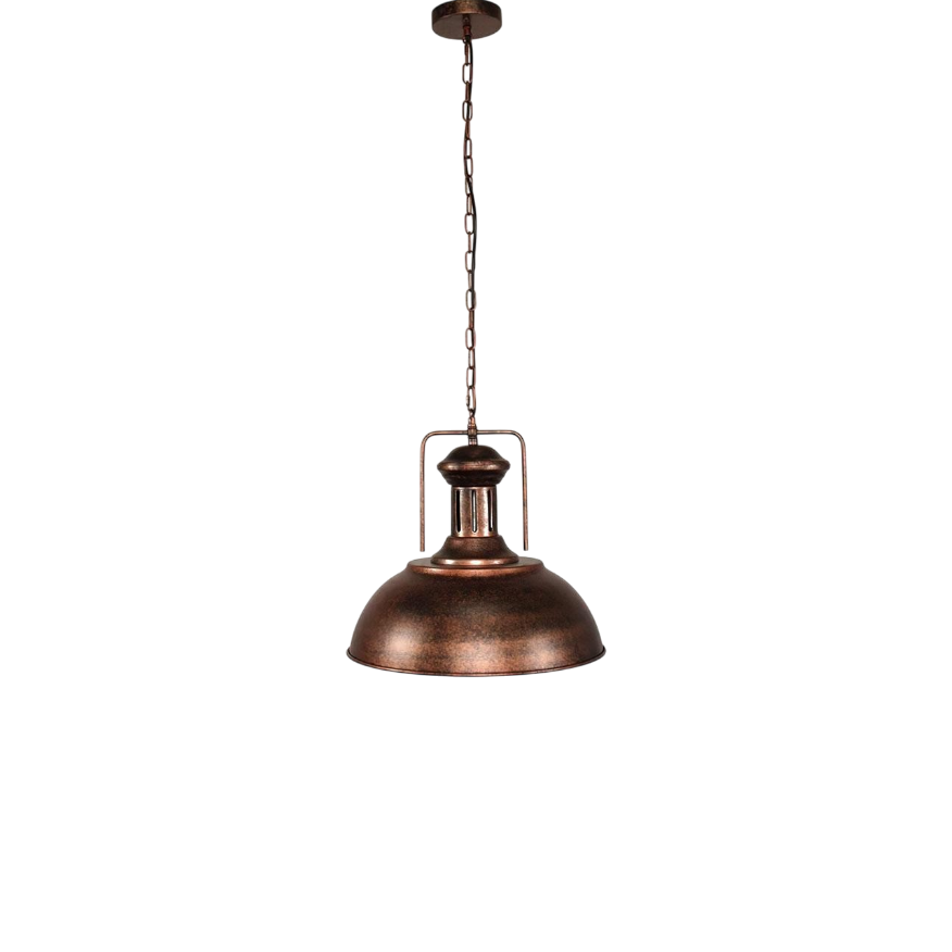 Corvin – Landelijke Industriële Roestkleurige Dome Hanglamp