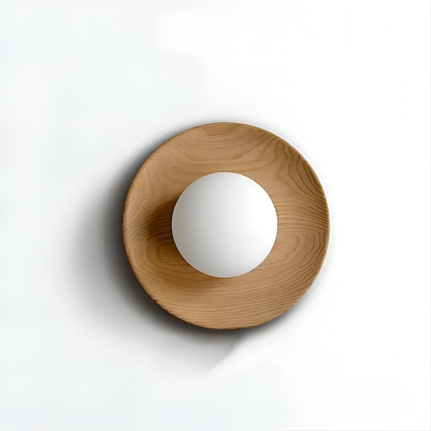 Liora – Scandinavische Minimalistische Hout & Glas LED Wandlamp