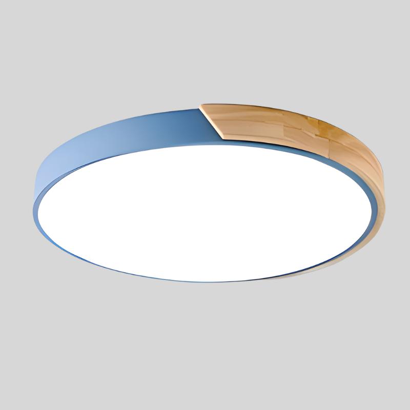 NestGLow - Moderne Scandinavische Houten Ronde Plafondlamp Voor Elegante Interieurs