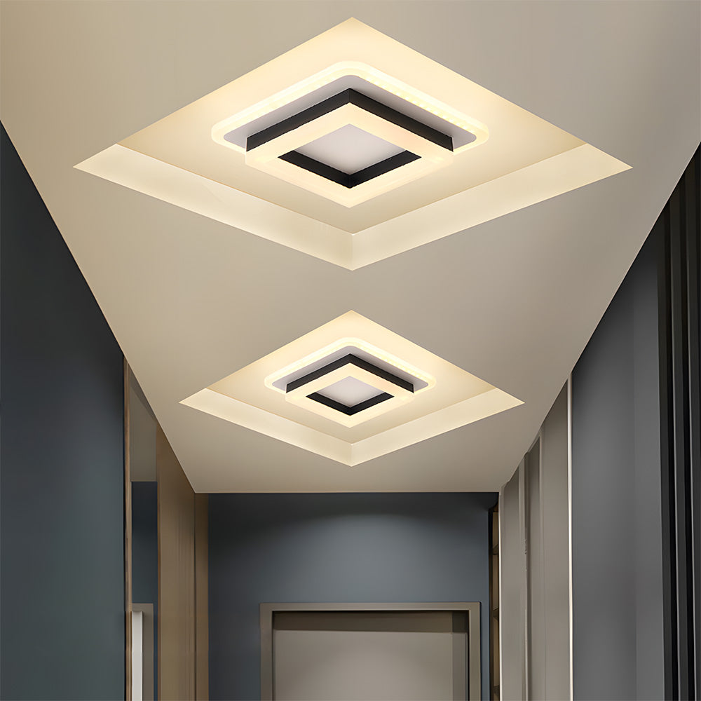 Villaura – Moderne Vierkante LED Plafondlamp Voor De Hal Met Strak Opbouwontwerp