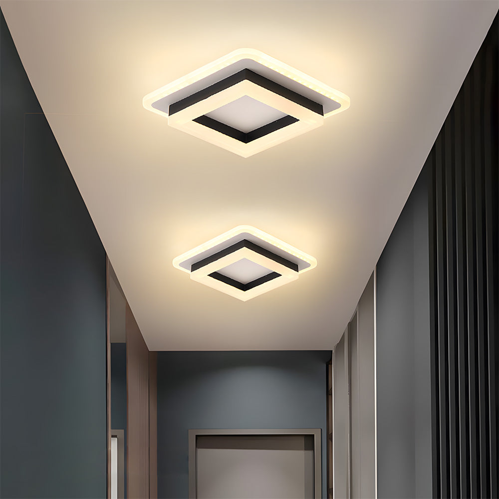 Villaura – Moderne Vierkante LED Plafondlamp Voor De Hal Met Strak Opbouwontwerp