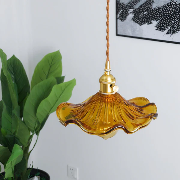 Coverra – Hibiscus Glazen Hanglamp voor Sfeervolle Gloed