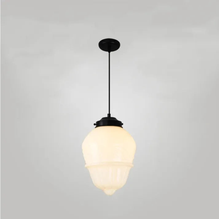 BrillLuma – Vintage Melkglas Hanglamp met Geometrisch Design
