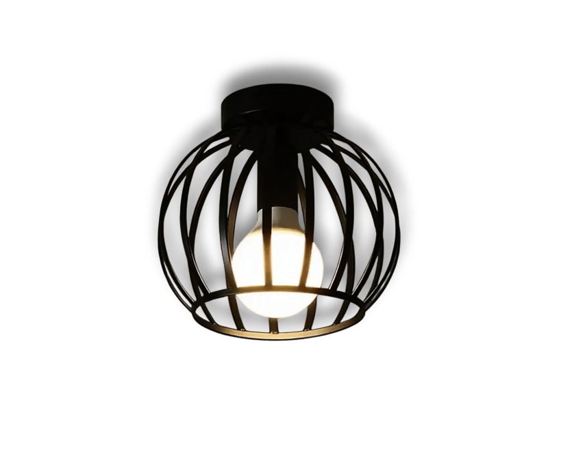 Bravos – Industriële Zwarte Plafondlamp, Moderne Kooi Stijl
