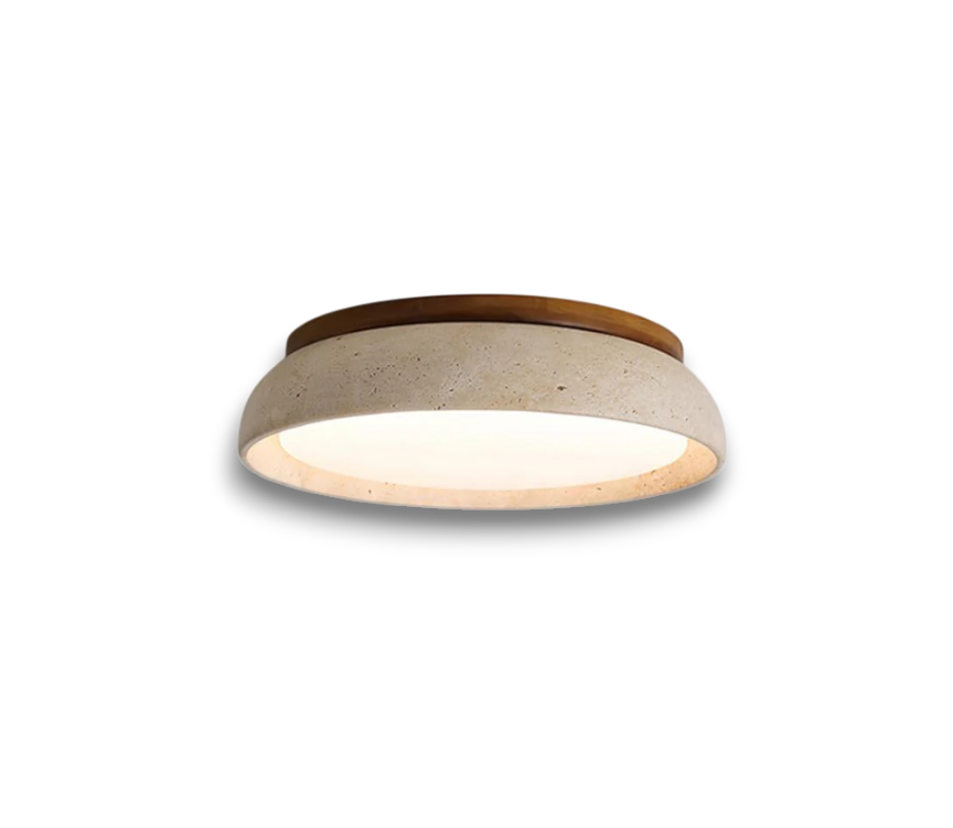 Depiara – Travertin & Houten LED Plafondlamp