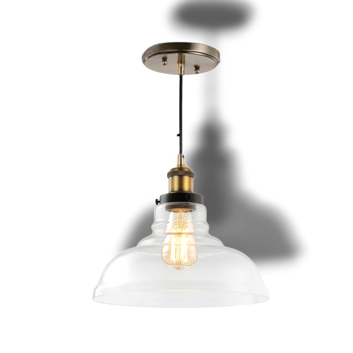 Clara – Moderne Industriële Heldere Glazen Dome Hanglamp
