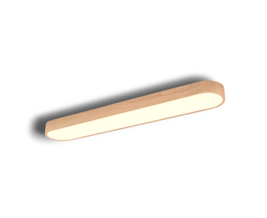 Arden – Nordic 1-Light Ovale LED Plafondlamp Met Houten Accent