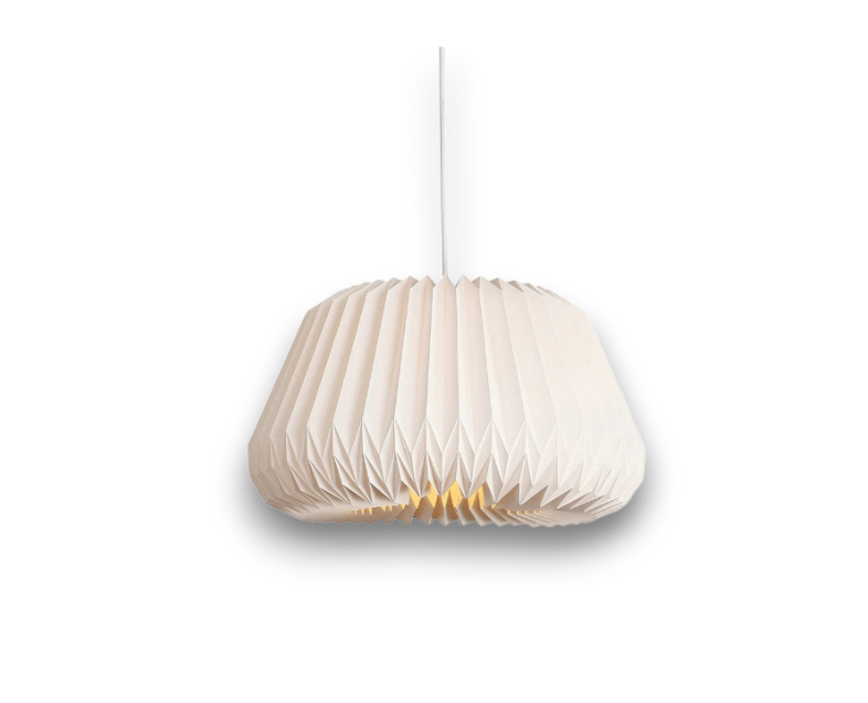 Lightura - Sculpturale Pendel Lamp Moon Mush Met Plissé Kap Ø45 Cm