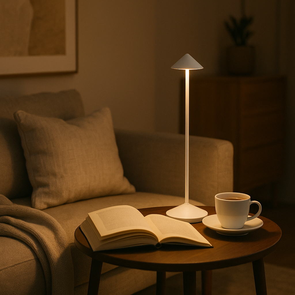 Avolis – Minimalistische LED Snoerloze Tafellamp (Dimbaar & Waterdicht)