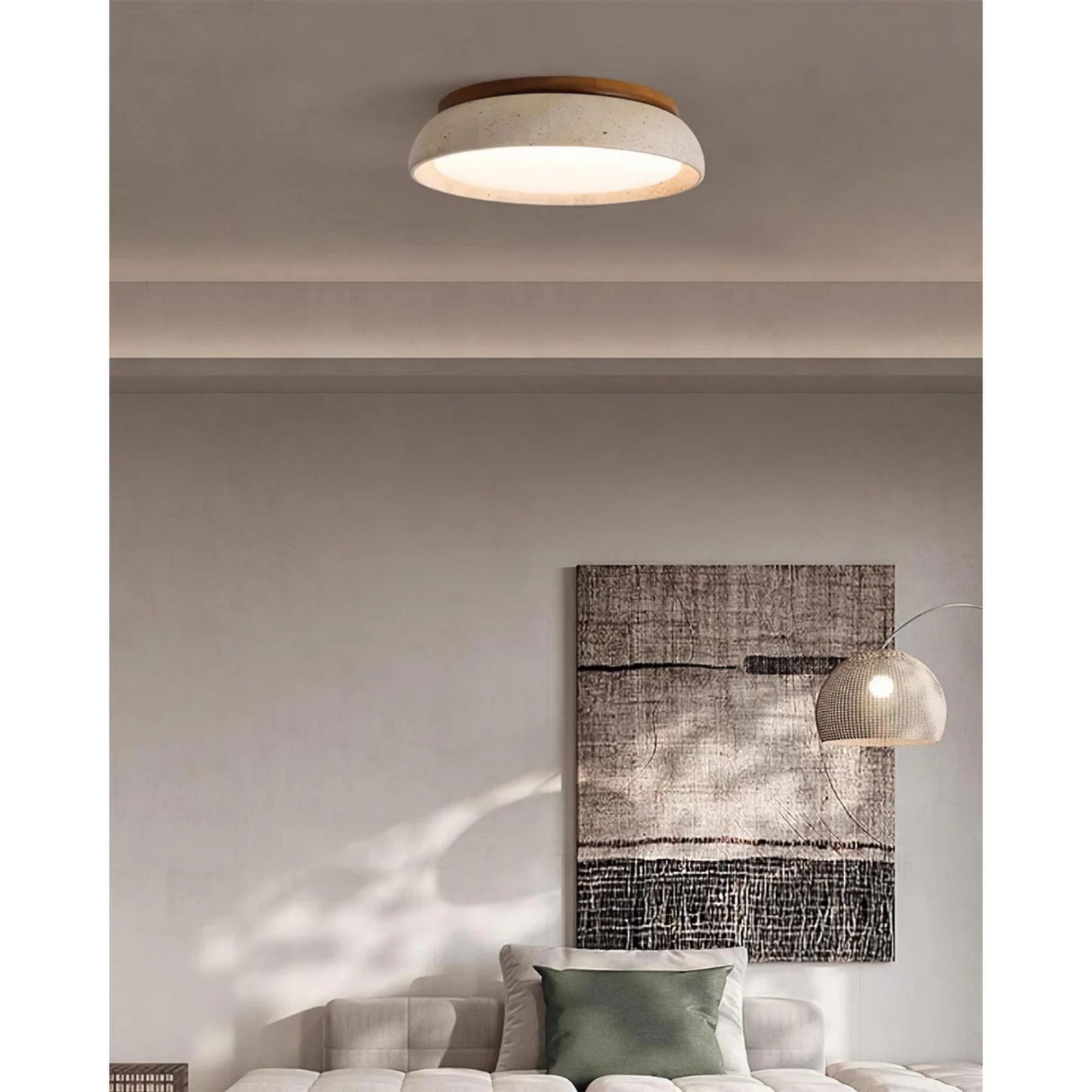 Depiara – Travertin & Houten LED Plafondlamp