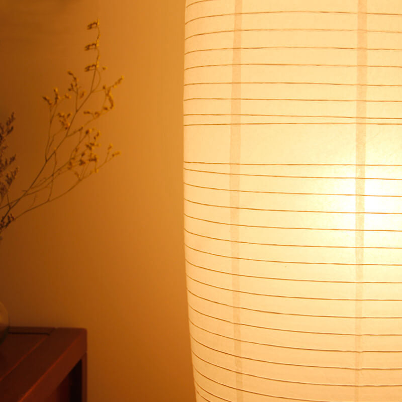 Aria – Scandinavische Minimalistische Rijstpapieren Kolom Vloerlamp (2-Lichts)