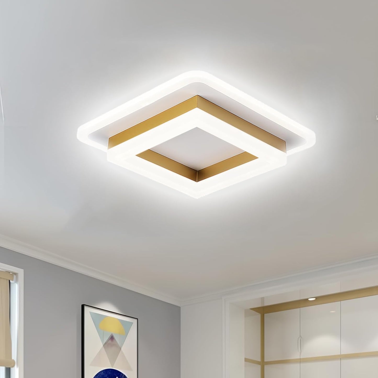 Villaura – Moderne Vierkante LED Plafondlamp Voor De Hal Met Strak Opbouwontwerp