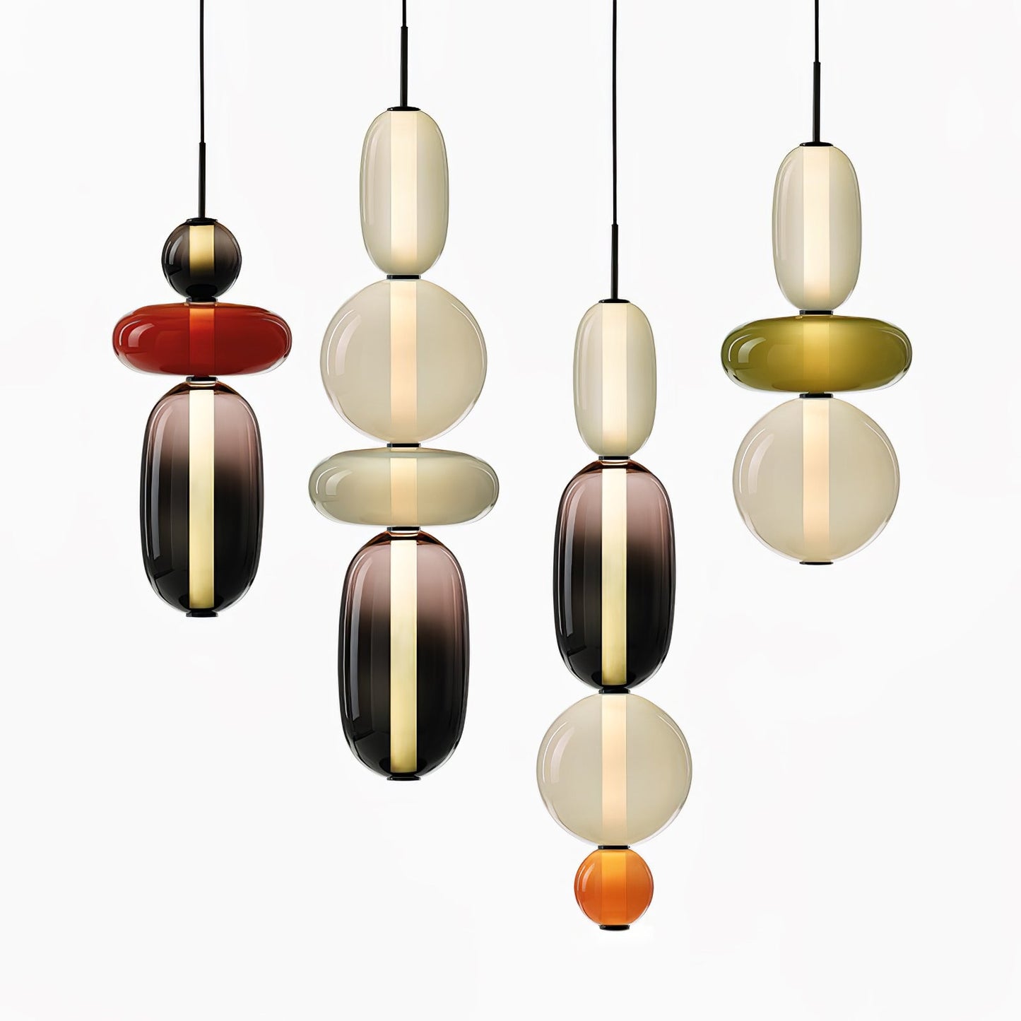 Veyla – Gekleurde Glazen Hanglamp (Plafondlamp, Modern Artistiek LED)