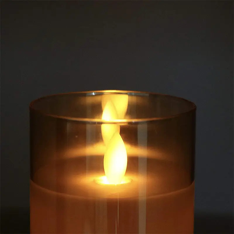 Lumora – LED Kaarsen Set Zonder Vlam (Glazen Pillar Kaarsen)