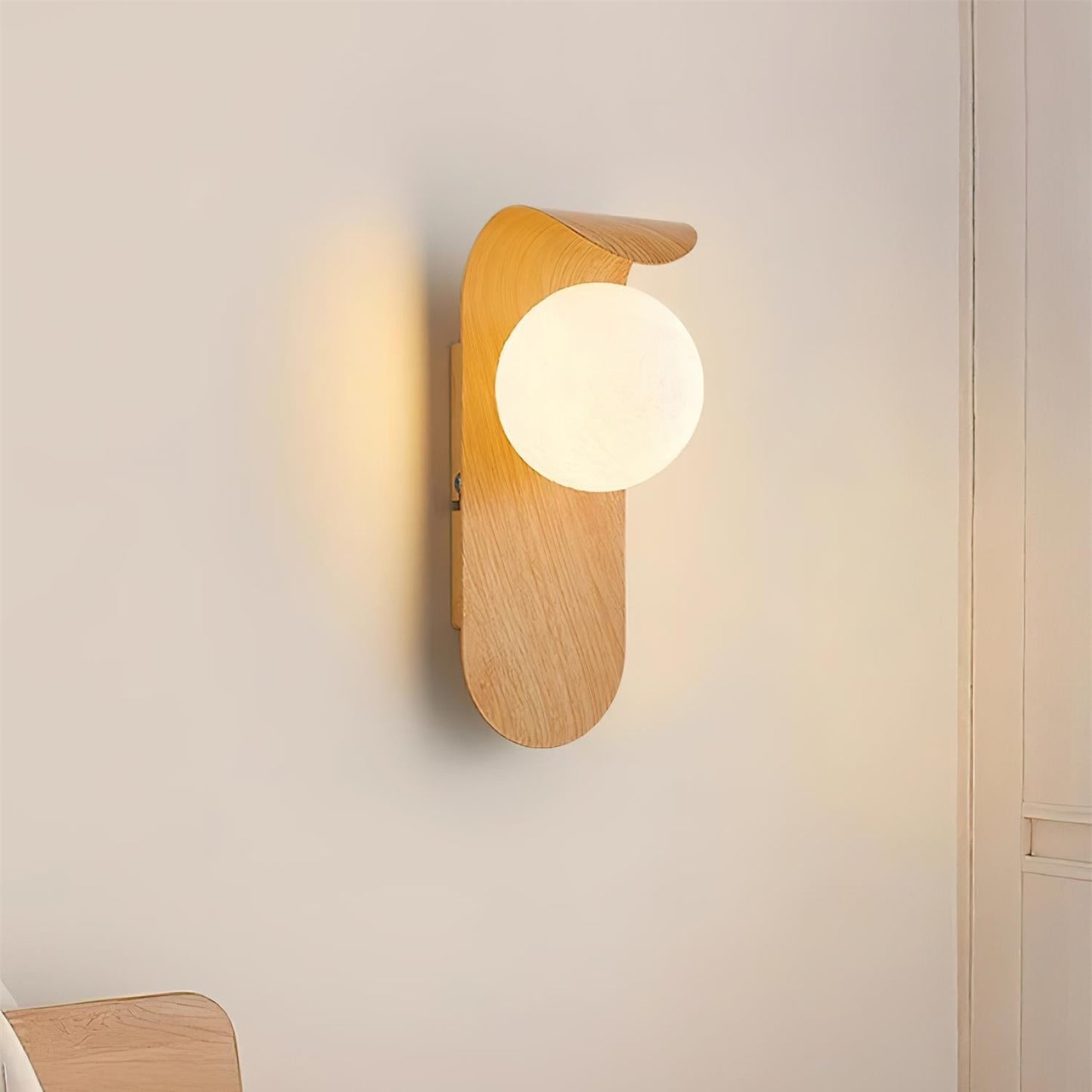 Carlyle – Scandinavische Minimalistische Wandlamp met Houtaccent (LED)