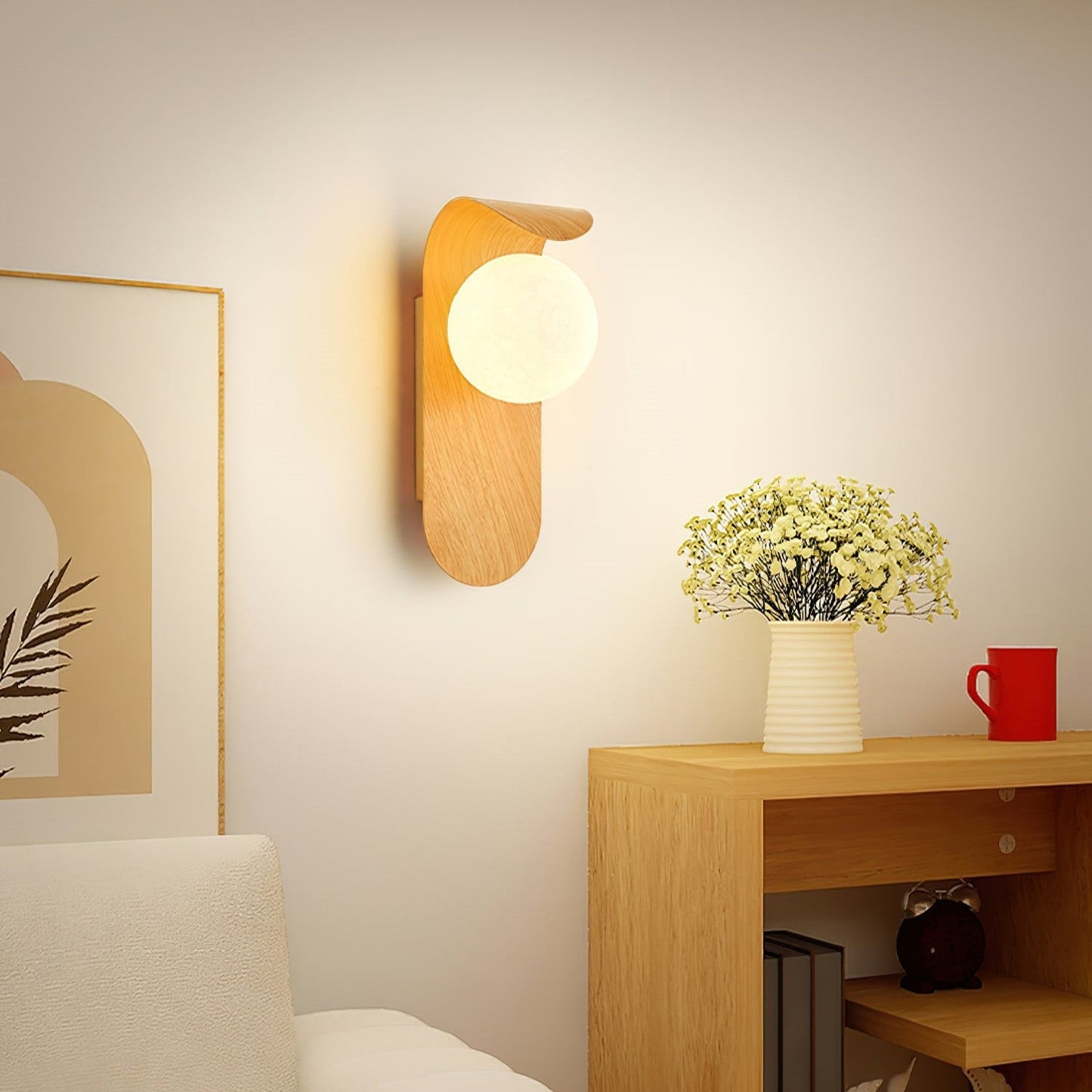 Carlyle – Scandinavische Minimalistische Wandlamp met Houtaccent (LED)
