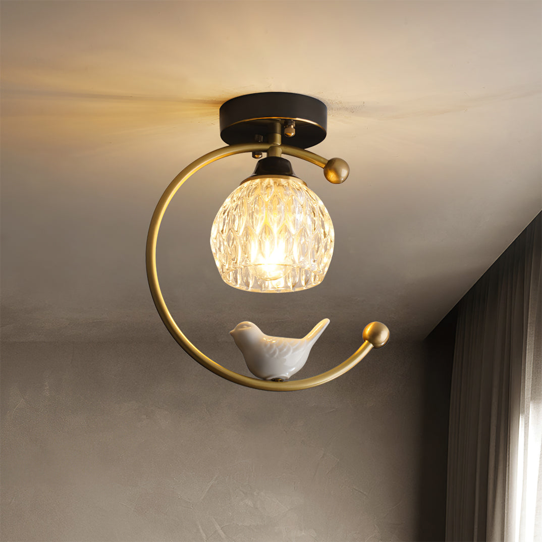 Auroria - Elegante Keramische Vogel Plafondlamp Voor Gezellige Sfeerverlichting