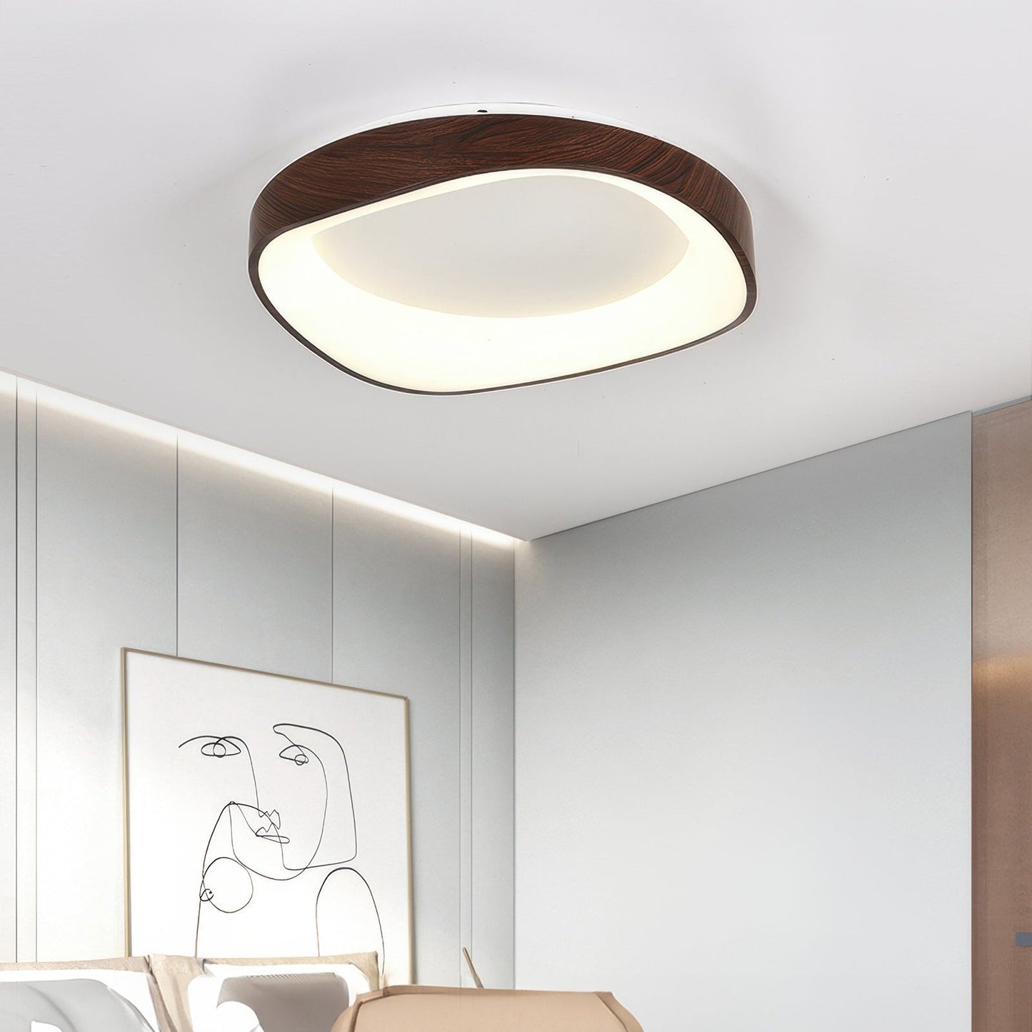 Lumora – Scandinavische Houten LED Plafondlamp
