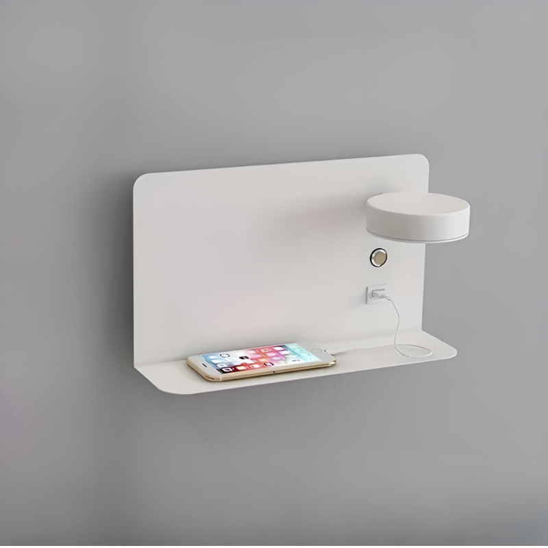 Shelvara – Minimalistische Wandlamp met USB Oplader & Niche