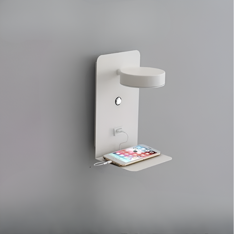 Shelvara – Minimalistische Wandlamp met USB Oplader & Niche