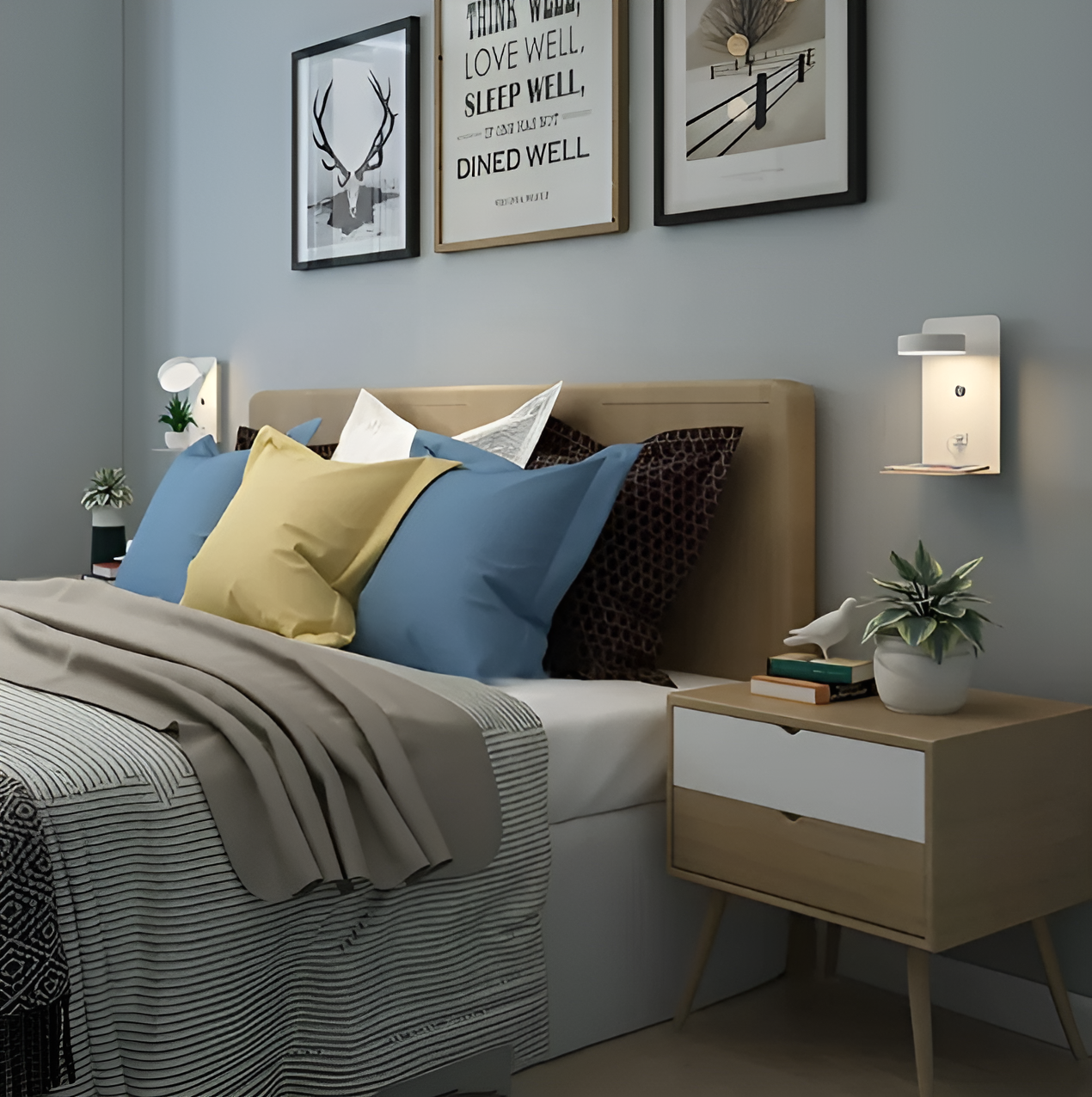 Shelvara – Minimalistische Wandlamp met USB Oplader & Niche