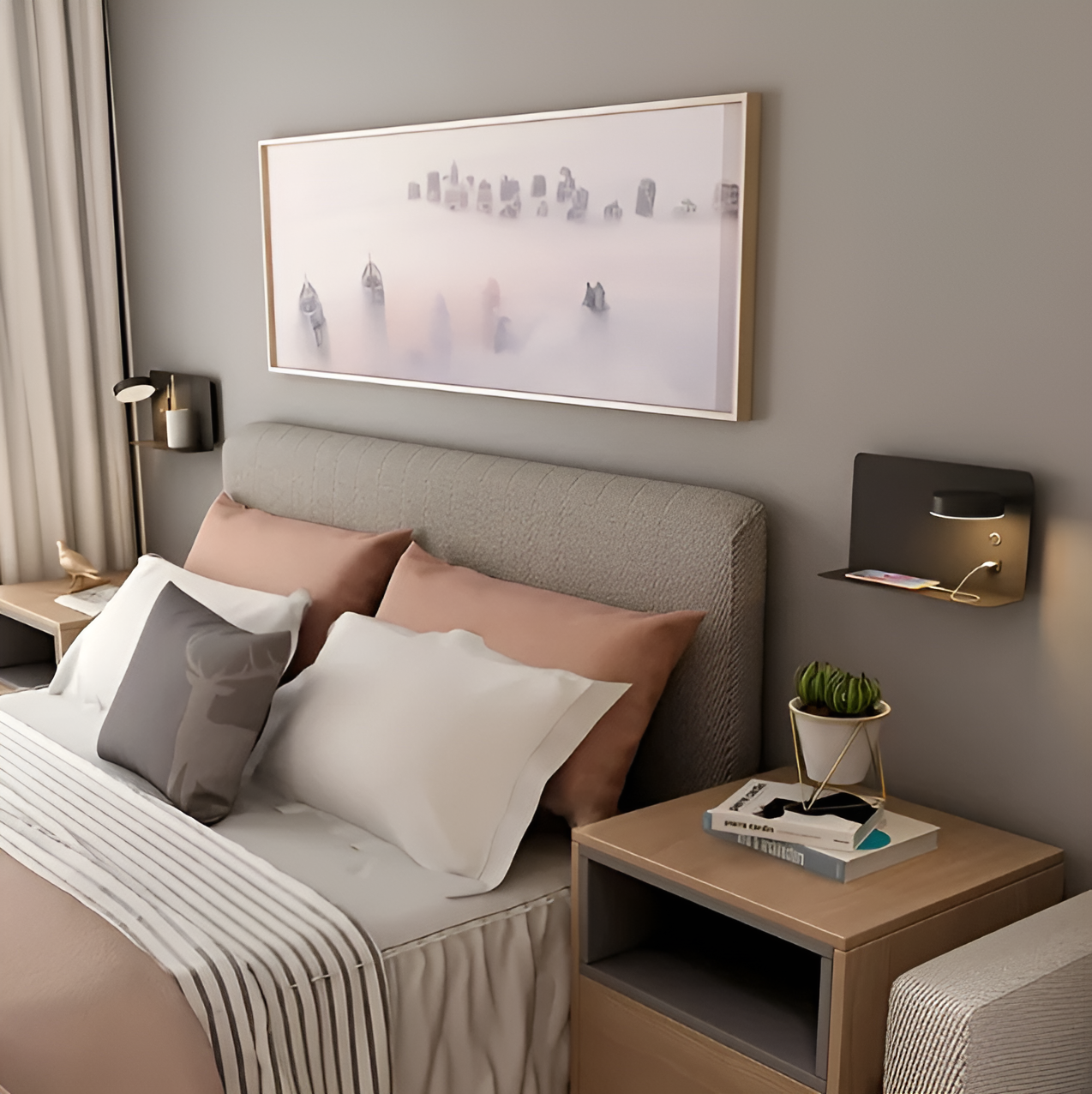 Shelvara – Minimalistische Wandlamp met USB Oplader & Niche