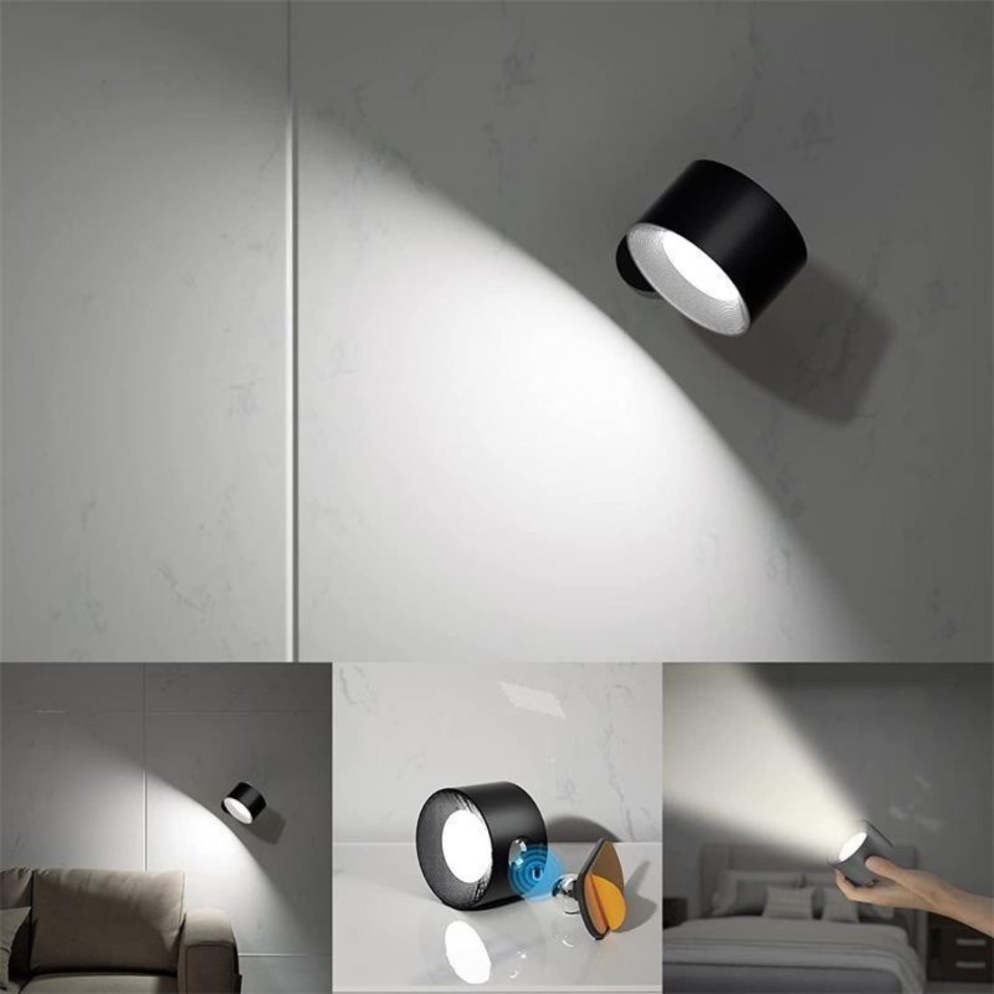 Rotura – Draadloze Wandlamp met Touch & 360° Rotatie