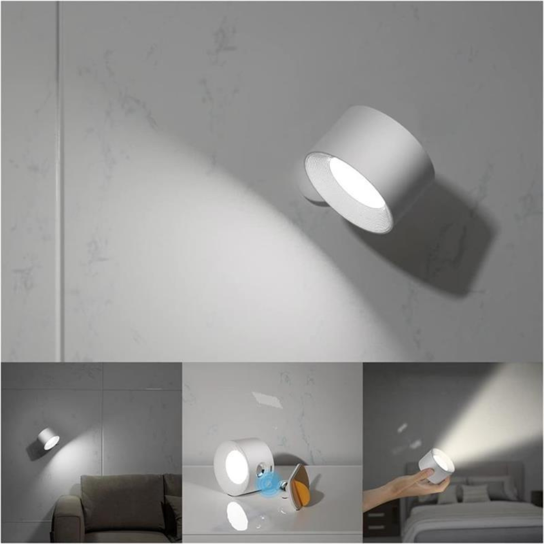 Rotura – Draadloze Wandlamp met Touch & 360° Rotatie