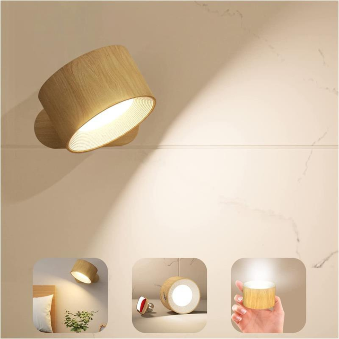 Rotura – Draadloze Wandlamp met Touch & 360° Rotatie