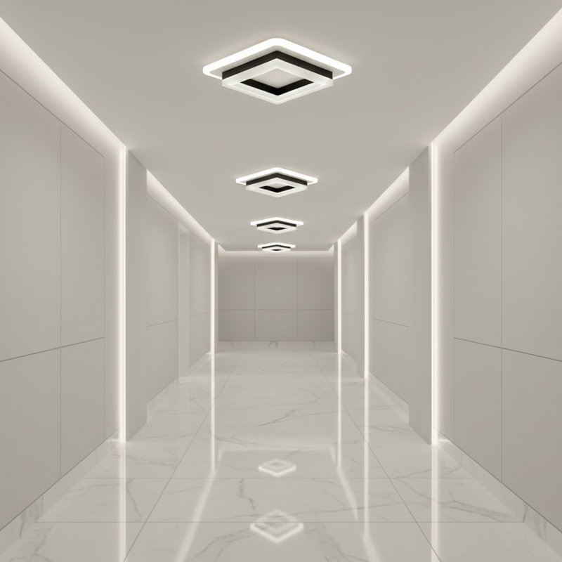 Villaura – Moderne Vierkante LED Plafondlamp Voor De Hal Met Strak Opbouwontwerp