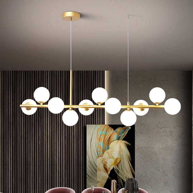 Solara – Luxe Glazen Bollen Hanglamp Voor De Eettafel