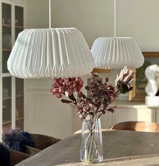 Lightura - Sculpturale Pendel Lamp Moon Mush Met Plissé Kap Ø45 Cm