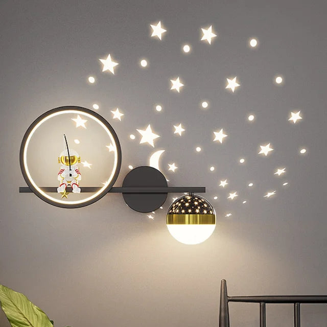 Lawnora – KinderLicht Wandlamp voor de Kinderkamer met Sterrennachtlicht