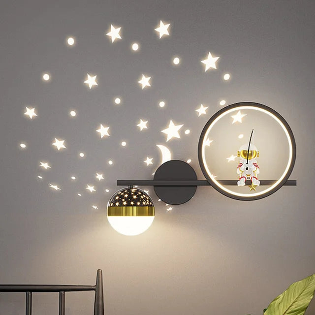 Lawnora – KinderLicht Wandlamp voor de Kinderkamer met Sterrennachtlicht