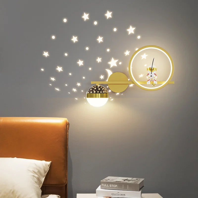 Lawnora – KinderLicht Wandlamp voor de Kinderkamer met Sterrennachtlicht