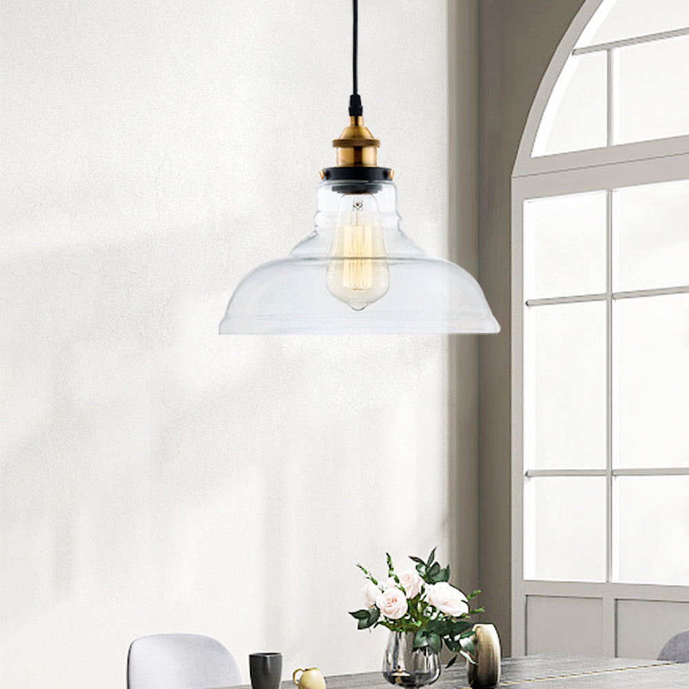 Clara – Moderne Industriële Heldere Glazen Dome Hanglamp