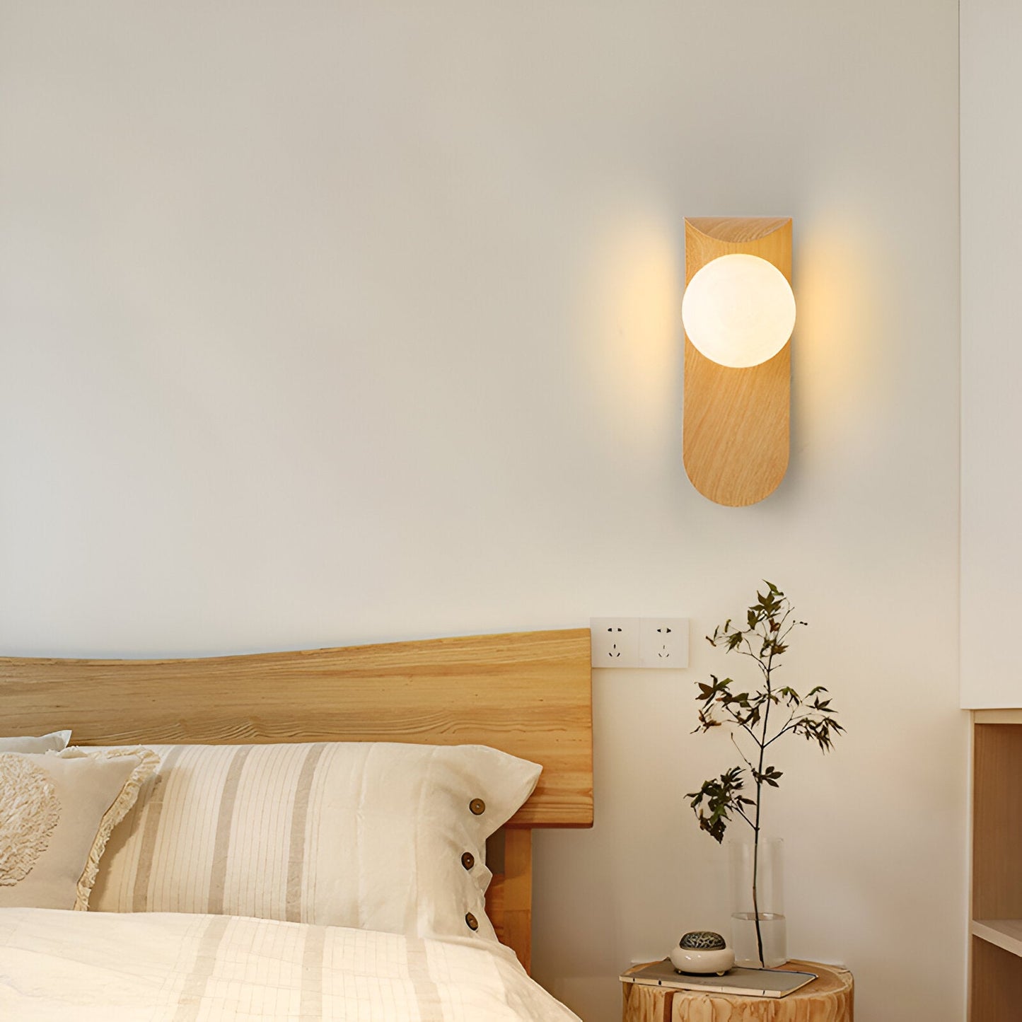 Carlyle – Scandinavische Minimalistische Wandlamp met Houtaccent (LED)