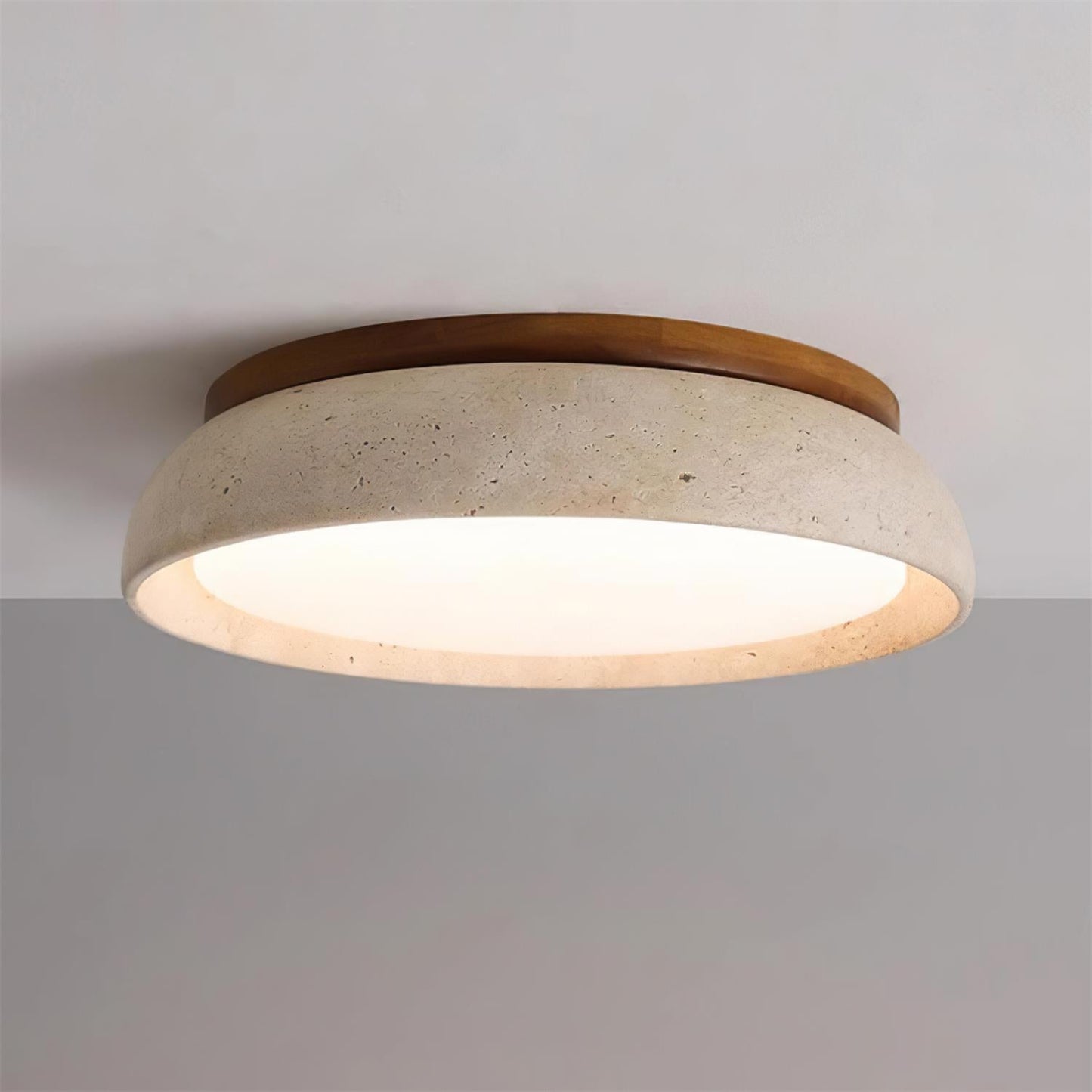 Depiara – Travertin & Houten LED Plafondlamp