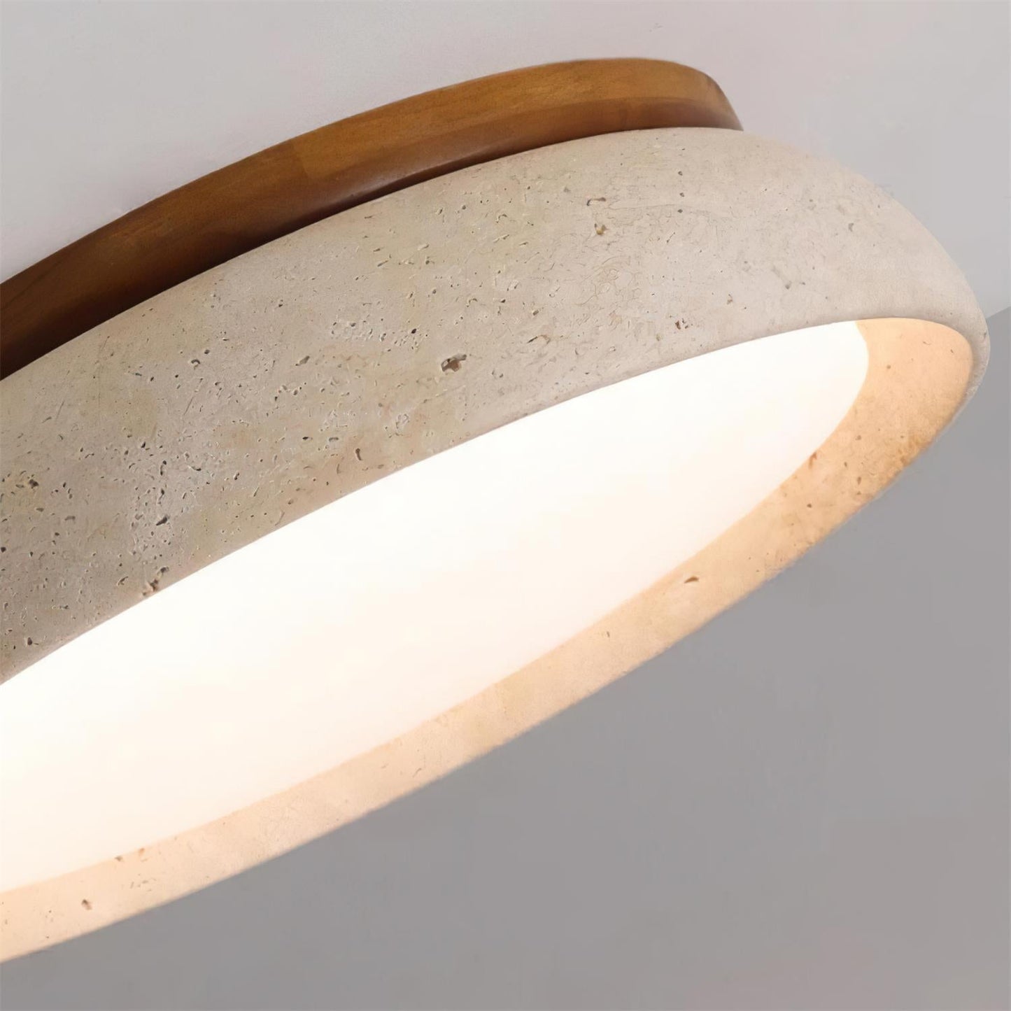 Depiara – Travertin & Houten LED Plafondlamp