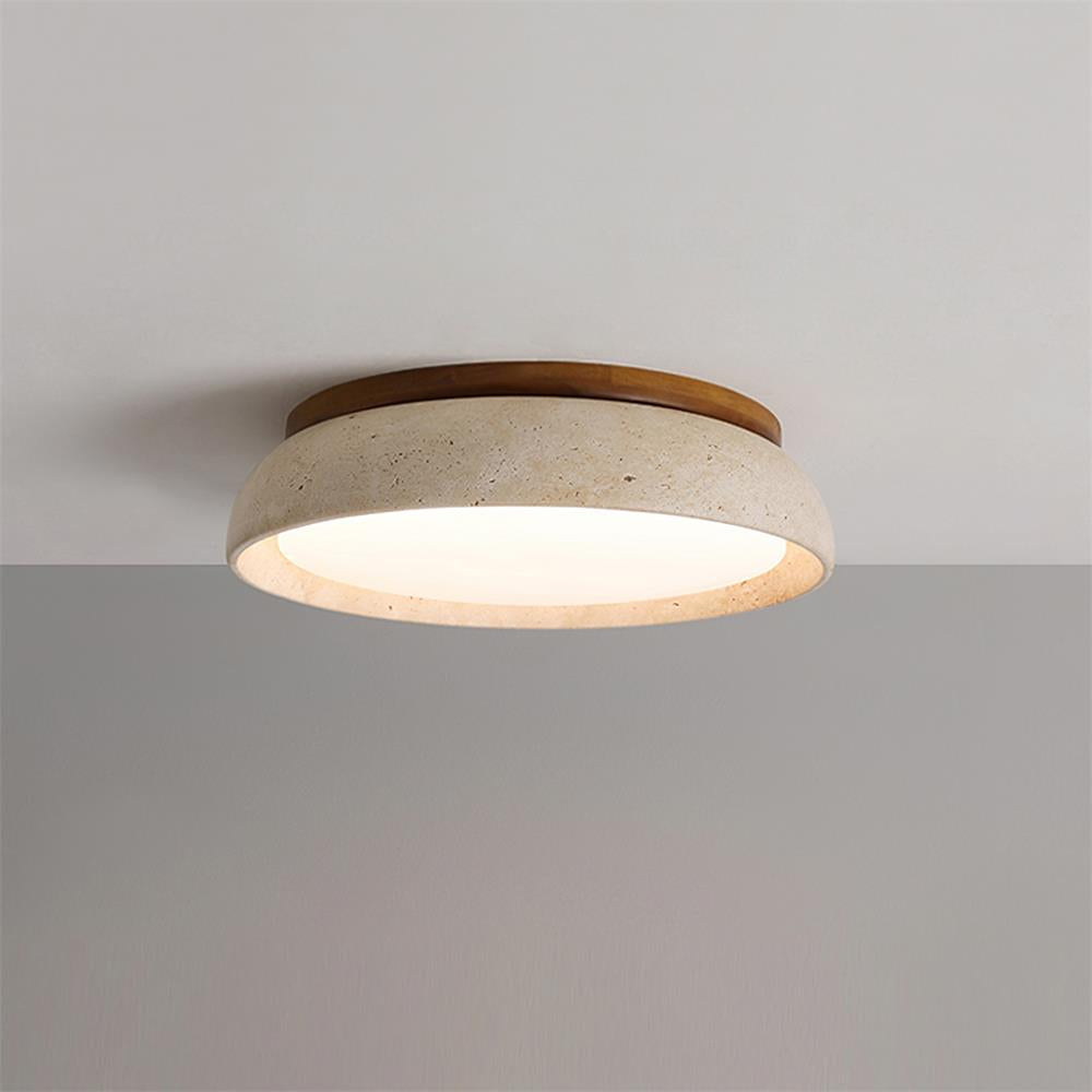 Depiara – Travertin & Houten LED Plafondlamp
