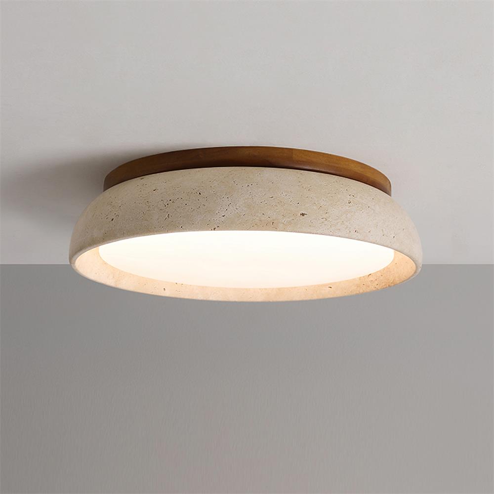 Depiara – Travertin & Houten LED Plafondlamp