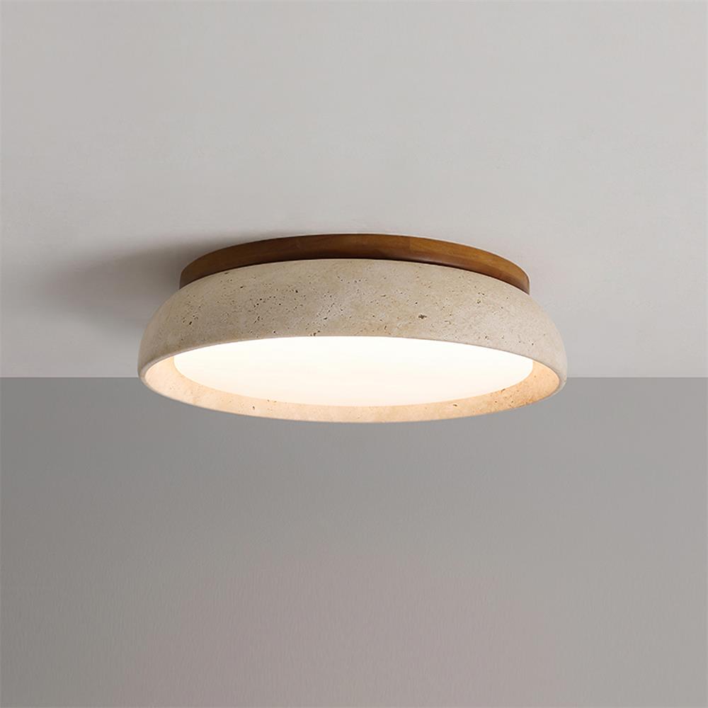 Depiara – Travertin & Houten LED Plafondlamp