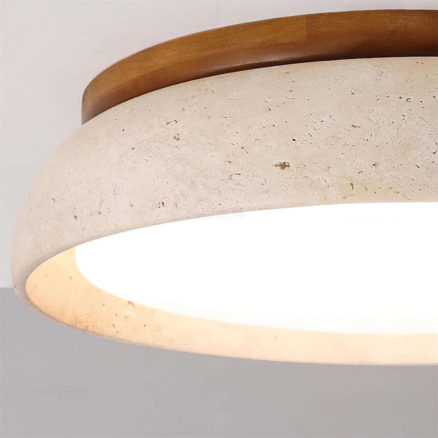 Depiara – Travertin & Houten LED Plafondlamp