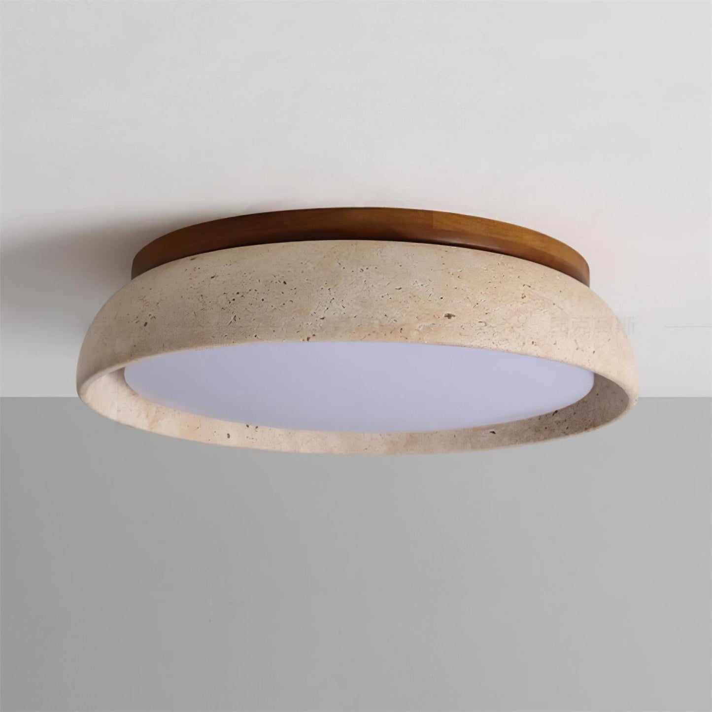 Depiara – Travertin & Houten LED Plafondlamp