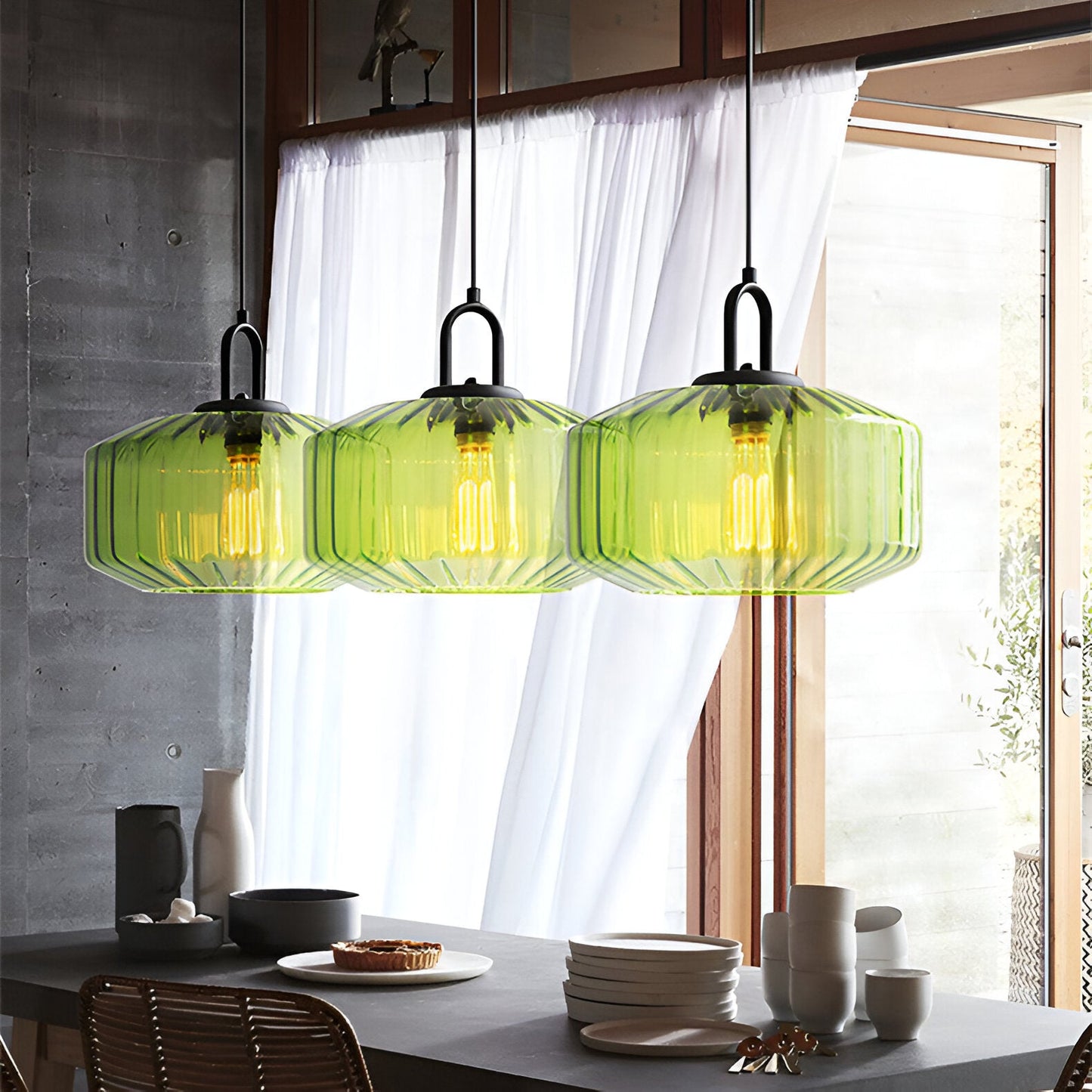Marcellus – Retro Gekleurd Glas Hanglamp